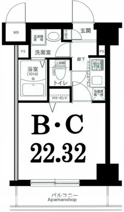 グリフィン横浜・フィオーレ 6階階 間取り