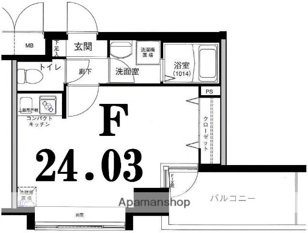 グリフィン横浜・ルミエール(ワンルーム/10階)の間取り写真