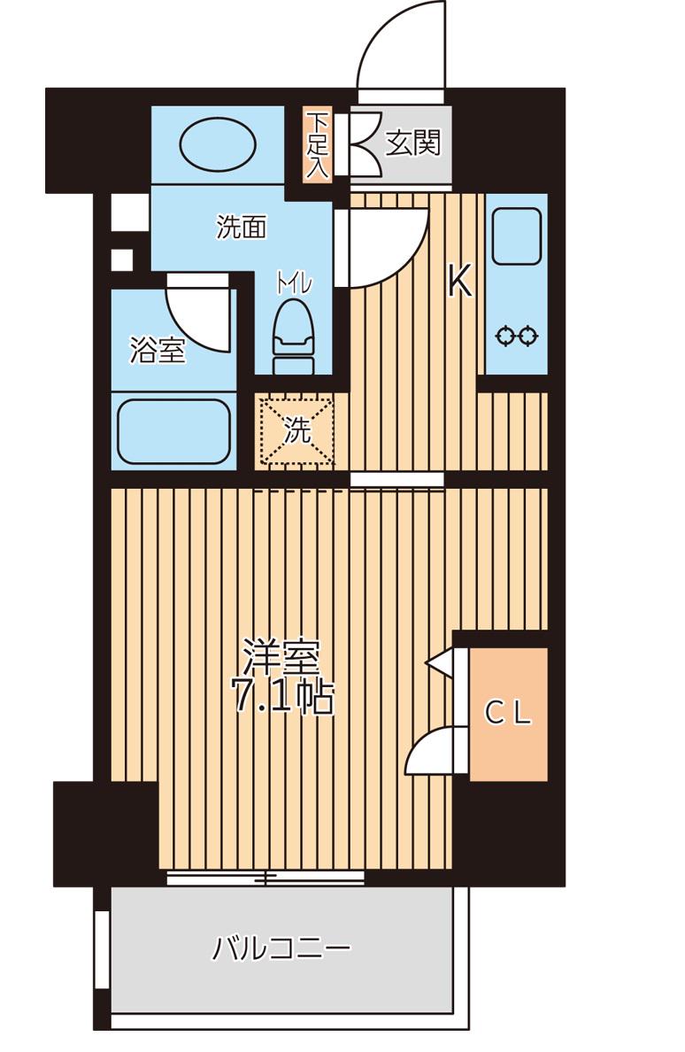 レジディア新横浜(1K/9階)の間取り写真