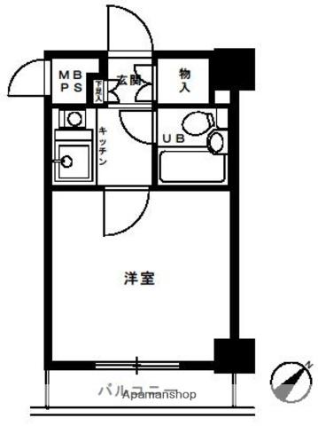 クリオ横浜平沼壱番館(ワンルーム/4階)の間取り写真