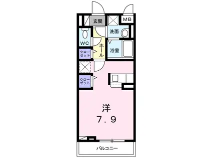 エスペランサ子安通(ワンルーム/2階)の間取り写真