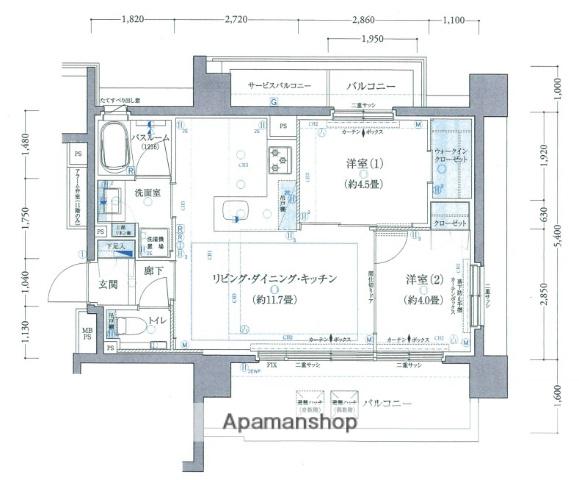 クリオ横濱ベイフォート(2LDK/9階)の間取り写真