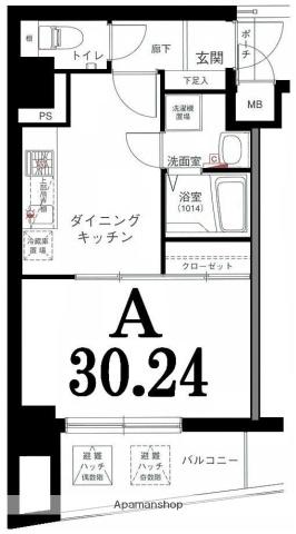 グリフィン横浜・ディアコート(1DK/5階)の間取り写真