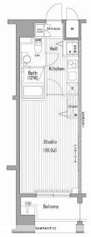ガーラ・プレシャス横濱関内 8階階 間取り