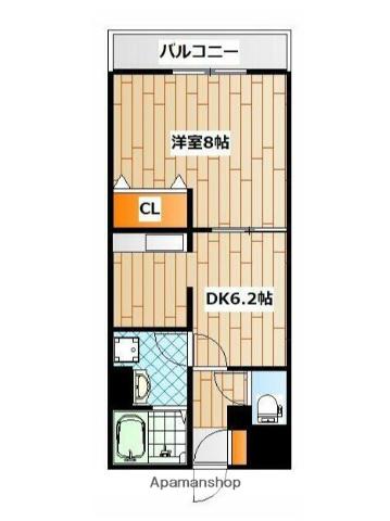 グランドルシェK(1DK/1階)の間取り写真