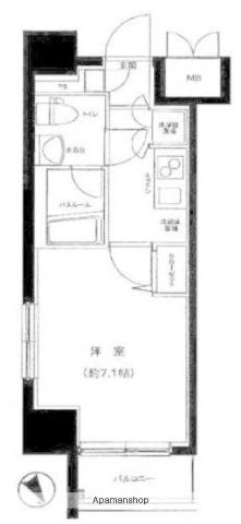 グランフォース横浜伊勢佐木町(1K/4階)の間取り写真