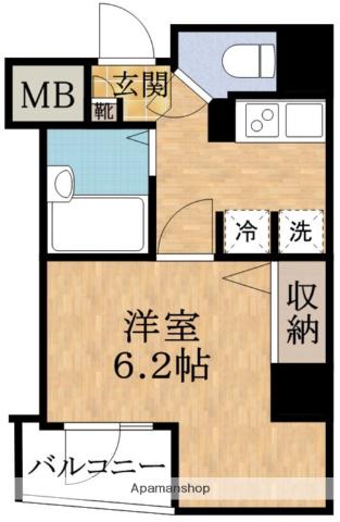ヴェルト川崎(1K/4階)の間取り写真
