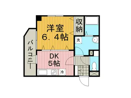 K・S柿生(1DK/5階)の間取り写真