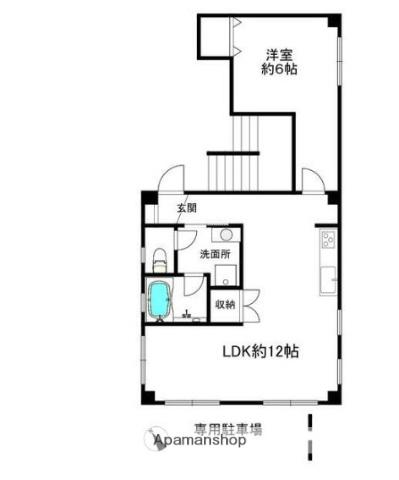 オアシス(1LDK/1階)の間取り写真