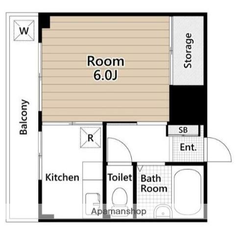 ダン・ラヴニール梶ヶ谷(1K/1階)の間取り写真