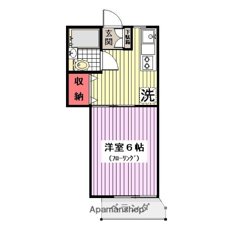 オリーブ三ツ沢(1K/1階)の間取り写真