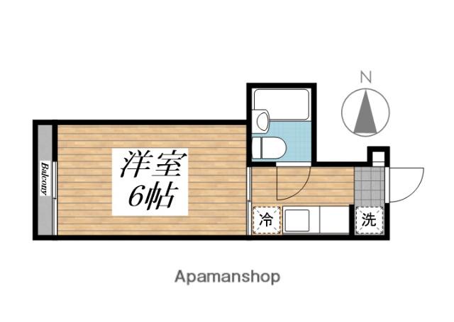 コスモ百合丘(1K/1階)の間取り写真