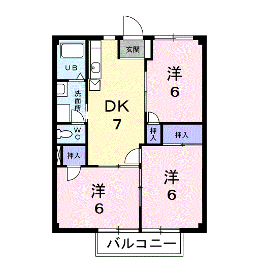 ハイツ駒形(3DK/2階)の間取り写真