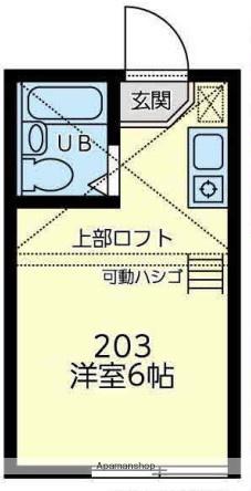 エコルステージ東白楽(ワンルーム/2階)の間取り写真