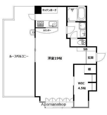 VILLA かたびら(ワンルーム/4階)の間取り写真