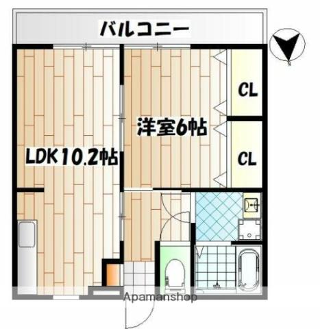 KN中島(1LDK/1階)の間取り写真