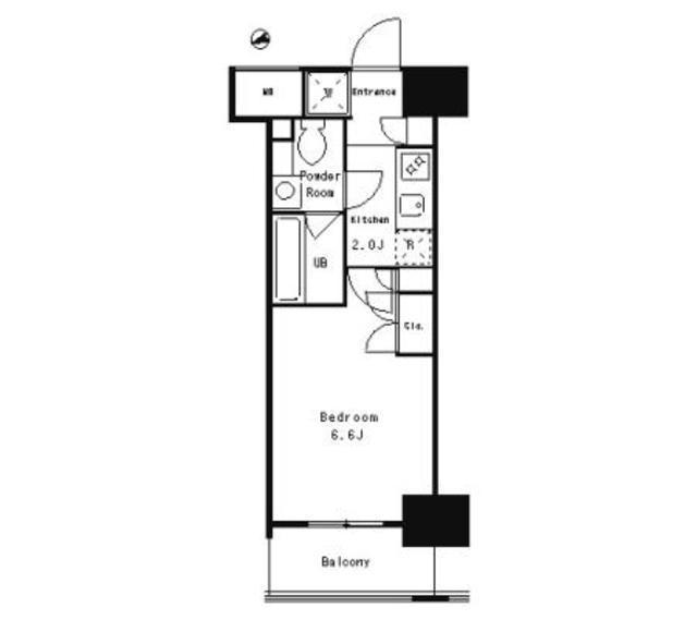 パークキューブ武蔵小杉(1K/13階)の間取り写真