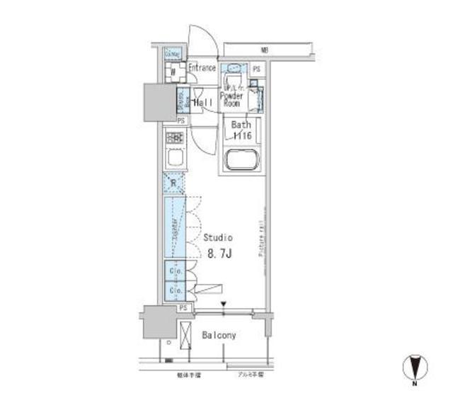 パークアクシス蒲田ステーションゲート(ワンルーム/4階)の間取り写真