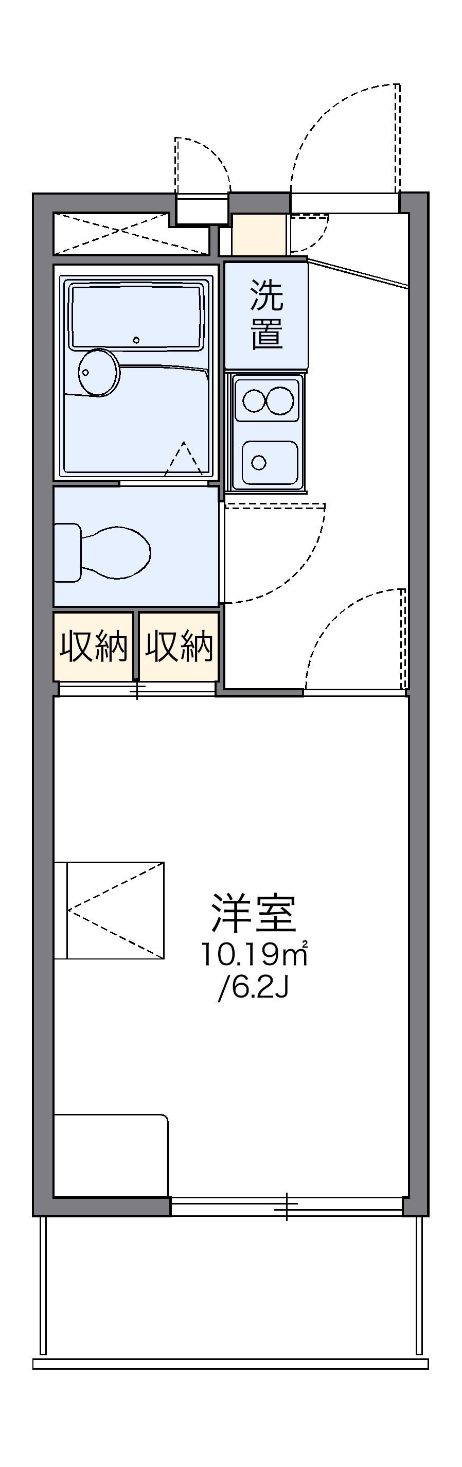 レオパレスフォレット湘南(1K/2階)の間取り写真