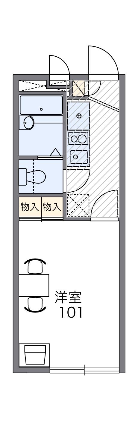 レオパレス森(1K/2階)の間取り写真