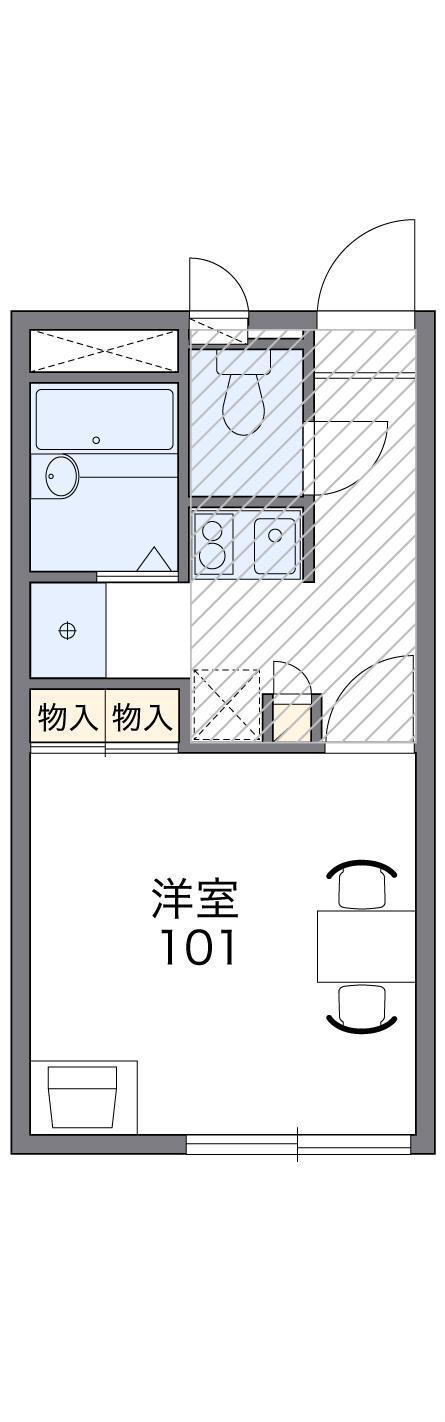 レオパレスインランドシーⅡ(1K/1階)の間取り写真