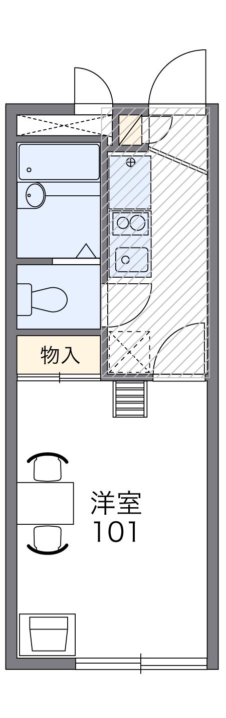 レオパレスメルベーユ(1K/1階)の間取り写真