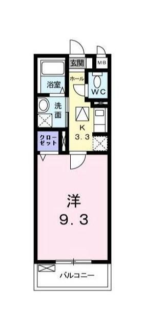 ベル・カルム(1K/1階)の間取り写真