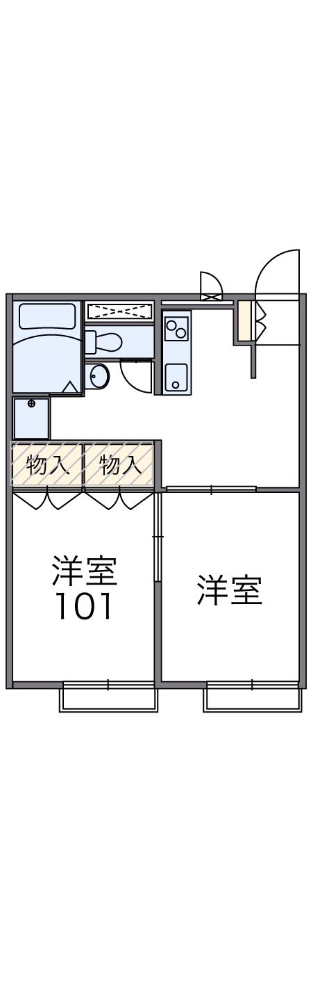 レオパレスクレール(2DK/1階)の間取り写真