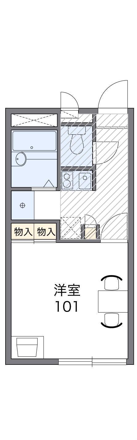 レオパレス山王(1K/1階)の間取り写真