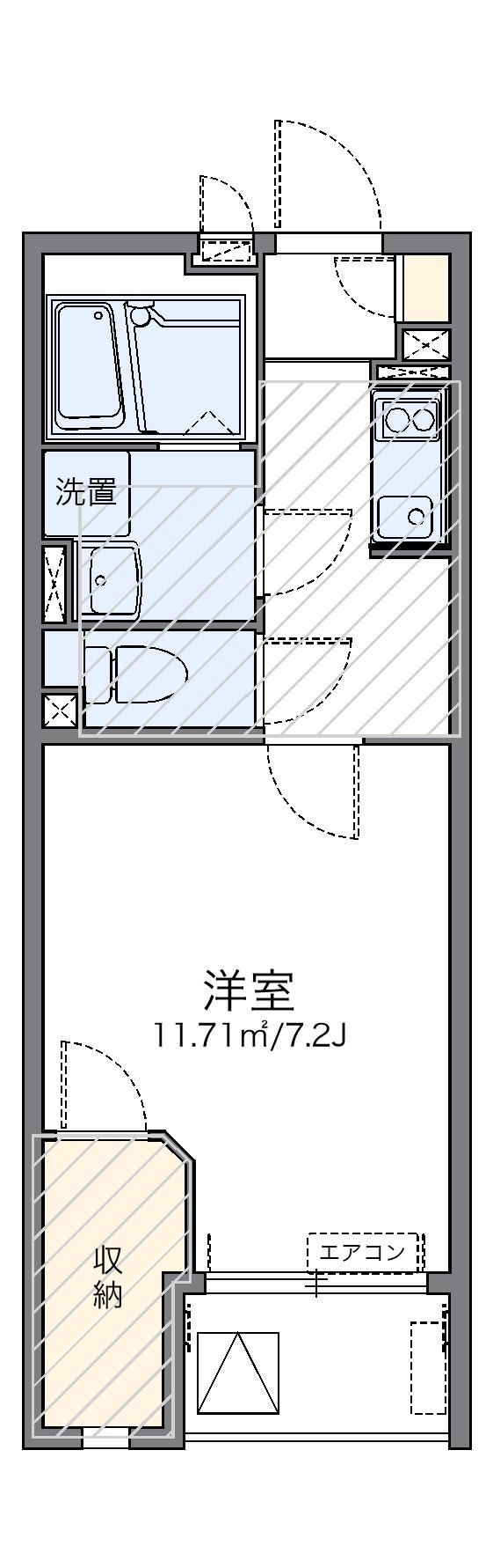 レオネクストグリーンマナー(1K/3階)の間取り写真