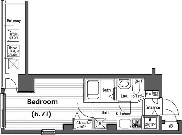 ガラ・シティ横浜西口(1K/4階)の間取り写真