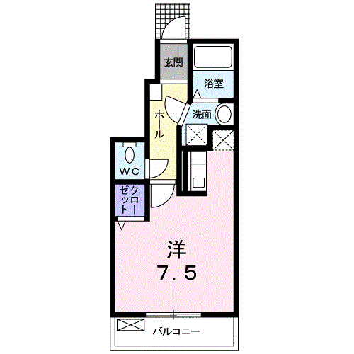 シュティル森崎(ワンルーム/1階)の間取り写真