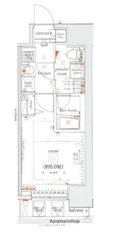 エル・グランジュテ川崎(1K/2階)の間取り写真