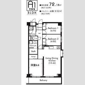 プライムアーバン武蔵小杉COMODO(3LDK/5階)の間取り写真