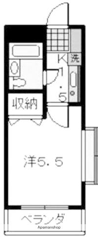 西山マンション(1K/2階)の間取り写真