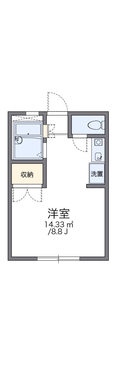 レオパレスみらい(1K/1階)の間取り写真