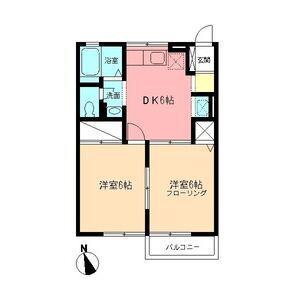 ベルプランタン(2DK/1階)の間取り写真