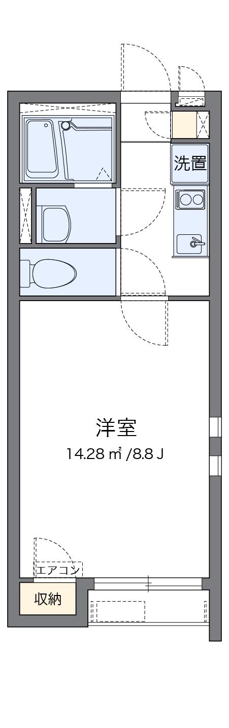 クレイノさんふらわー緑ケ丘(1K/2階)の間取り写真