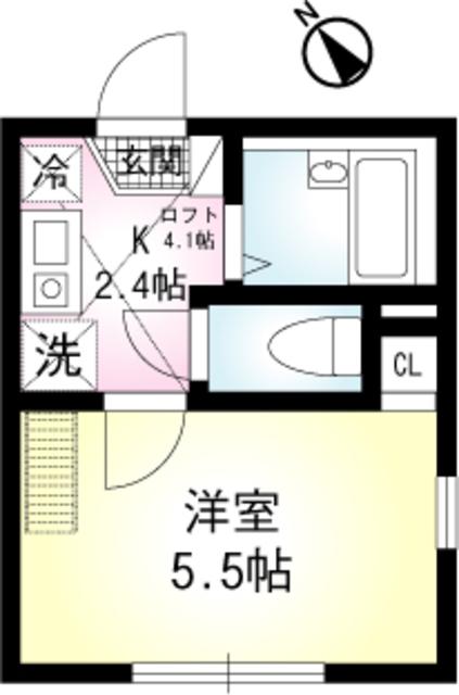 ラフィーナ金沢文庫(1K/1階)の間取り写真