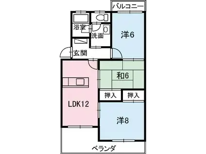 アムールKAMAEI(3LDK/4階)の間取り写真