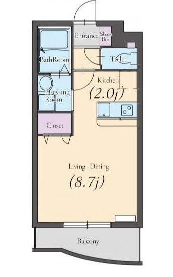 フェリーチェ K(ワンルーム/2階)の間取り写真