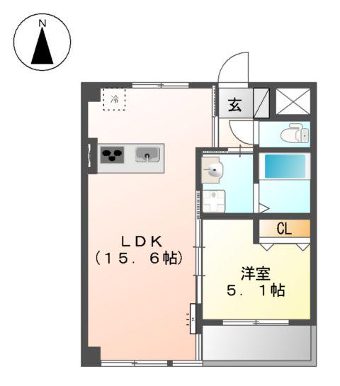 フォレ・ヴィクトワール(1LDK/3階)の間取り写真