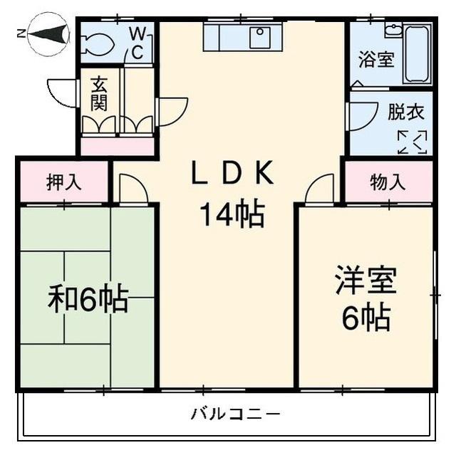 スターレンテル(2LDK/3階)の間取り写真