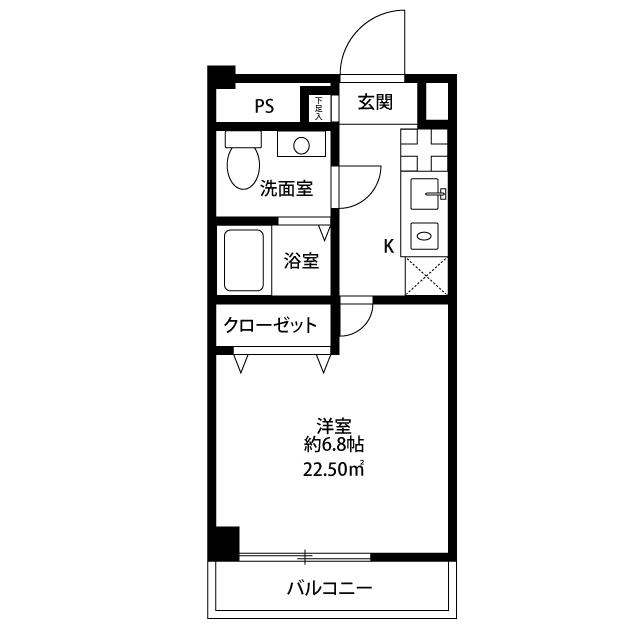 アンプルールフェールMILLE(1K/3階)の間取り写真