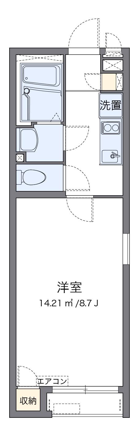 クレイノ郁(1K/1階)の間取り写真
