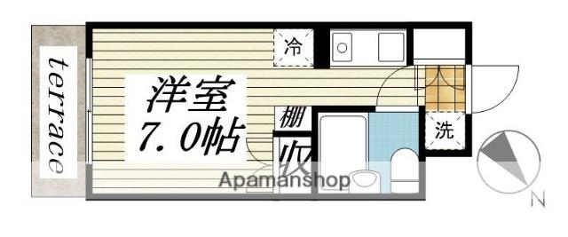 メゾン・ド・セヴェールNO1(ワンルーム/1階)の間取り写真