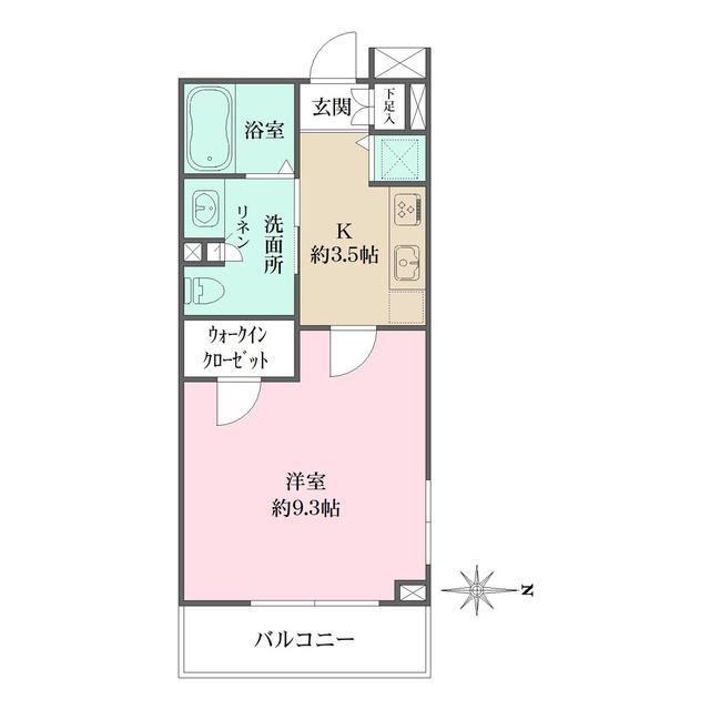 アミティエ(1K/1階)の間取り写真