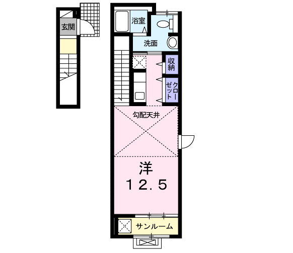 グランツ由比ガ浜(ワンルーム/2階)の間取り写真