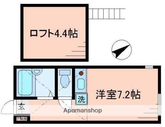 アクシス菊名(ワンルーム/1階)の間取り写真