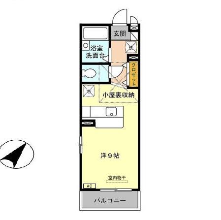 R・P HOUSE(ワンルーム/2階)の間取り写真